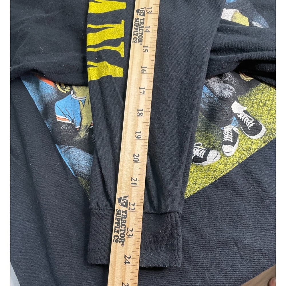 Nirvana Kurt Cobain Graphic Long Sleeve Band Tee Licensed Men Size L Black - Picture 7 of 7